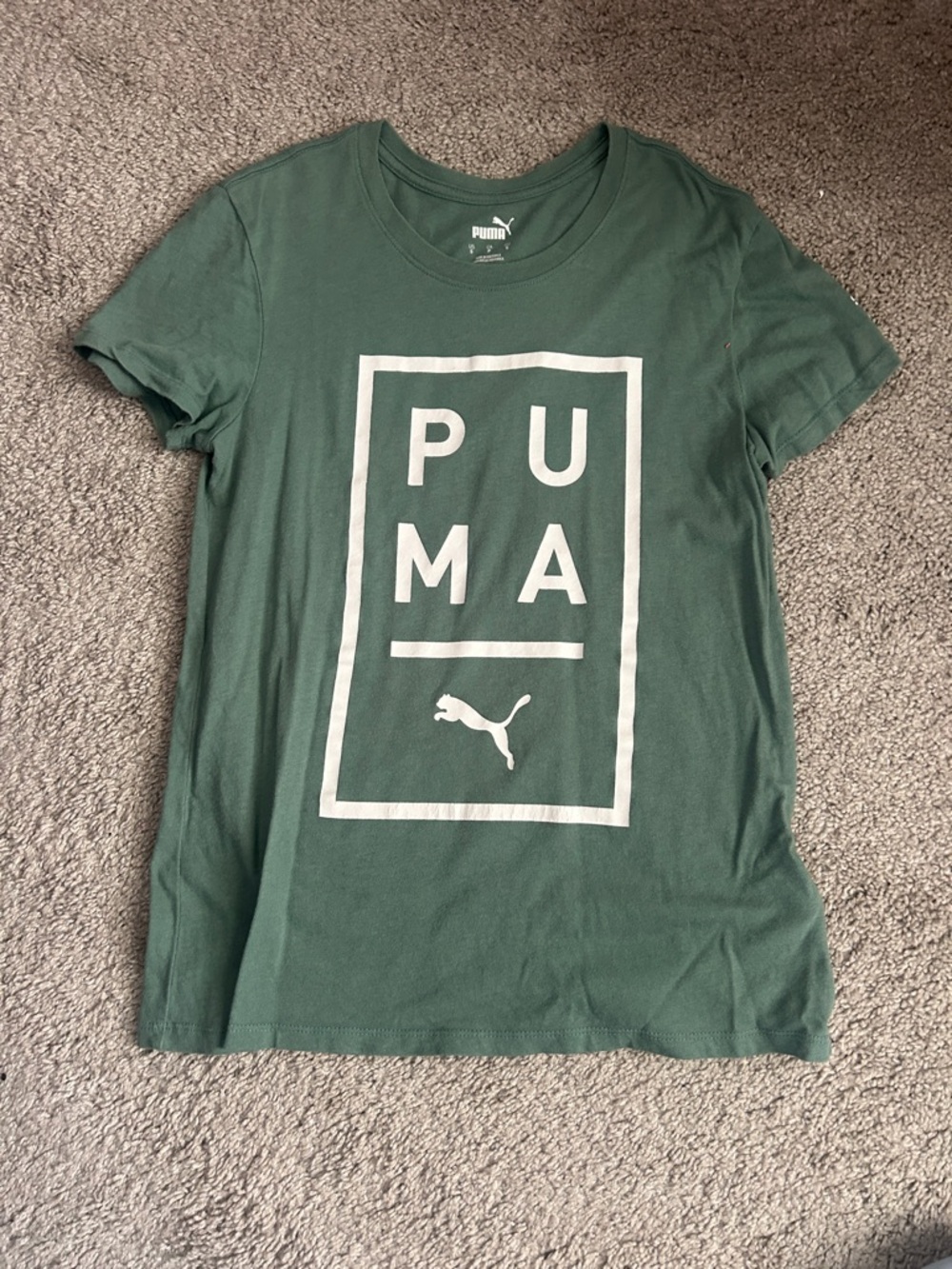 Puma Dark Green Tee with White Logo